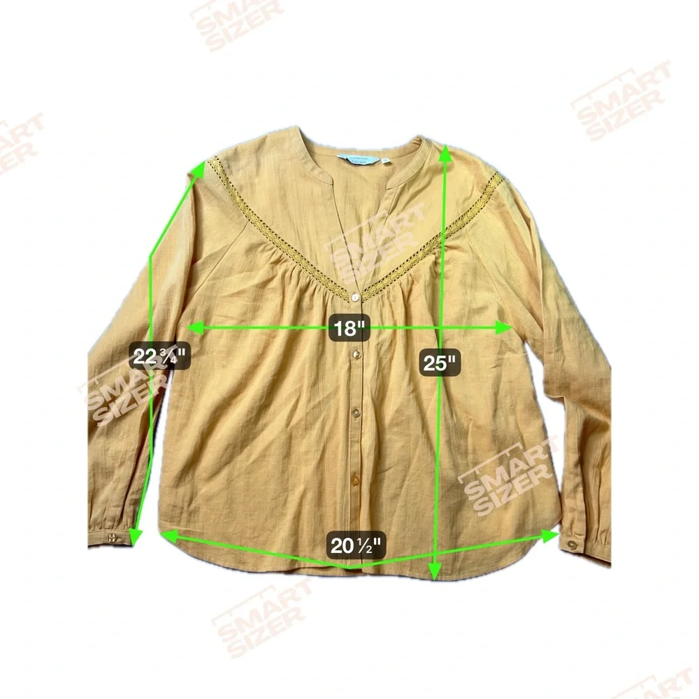 & Other Stories Los Angeles Atelier Viscose Blouse Honey Mustard Size 8 - Picture 6 of 6